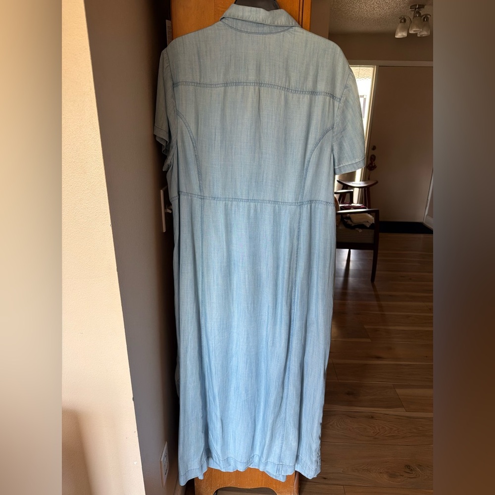 J Jill Light Blue Denim Button-Up Dress - Picture 3 of 3